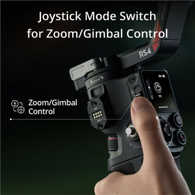 DJI RS 4 Gimbal Stabilizer has Joystick switch for zoom and gimbal control