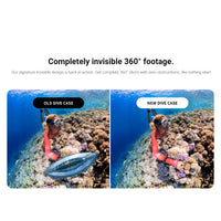 underwater shot using the Insta360 X4 with Invisible Dive Case