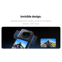 Guy on motorcycle using the Mic Wind Muff for Insta360 X4