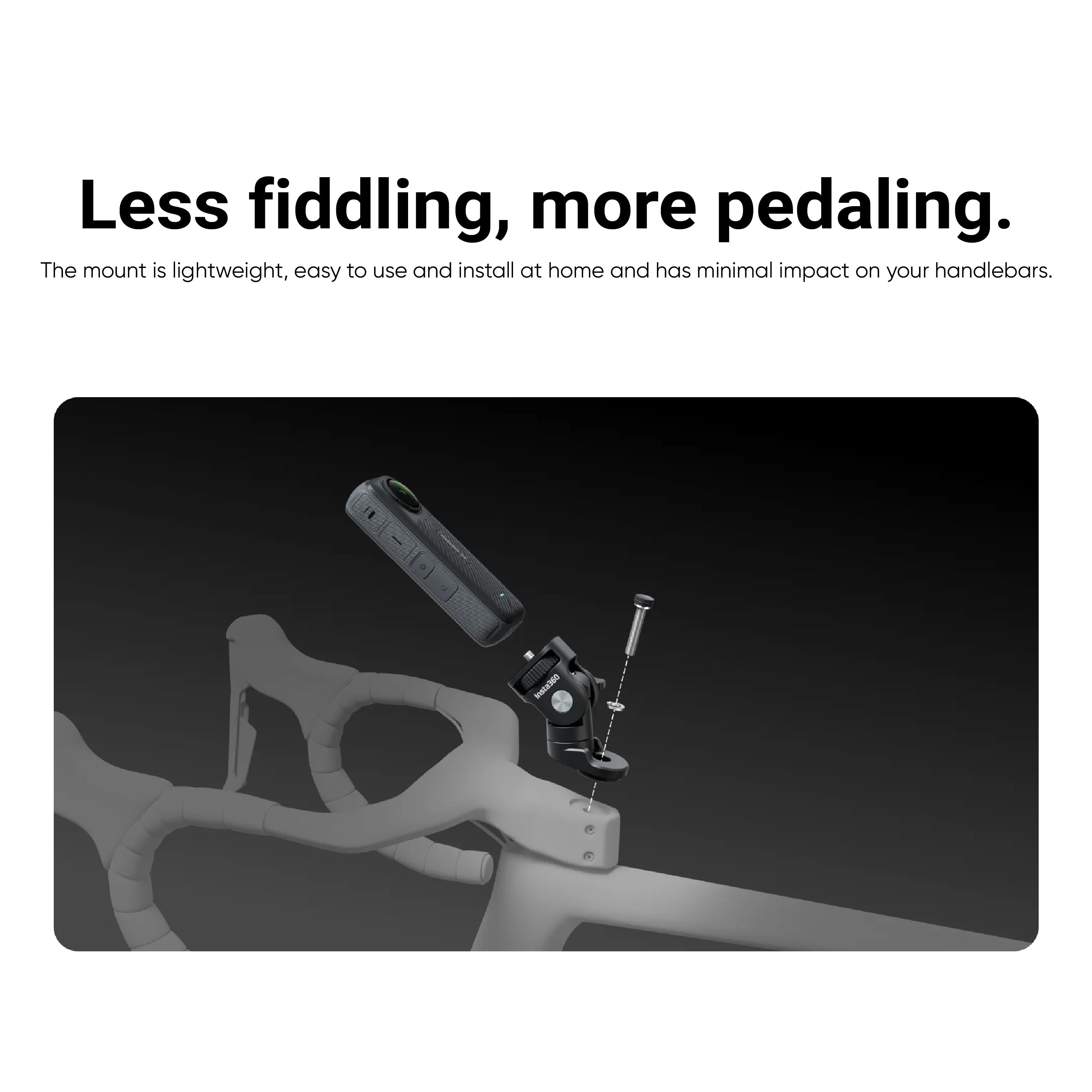 Lightweight and durable Insta360 Bike Headset Cap Mount