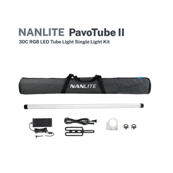 Nanlite Pavotube 30C MK2 4ft 60W RGBWW LED Tube Kit, 1-Light Kit, Bluetooth, 2.4G, DMX