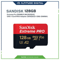 SANDISK Extreme Pro 128GB 200MB/S MICROSDXC UHS-1 Card With Adapter (SDSQXCD-128G-GN6MA)
