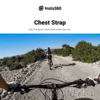 Man taking videos using his Insta360 with the Chest Strap Accessory
