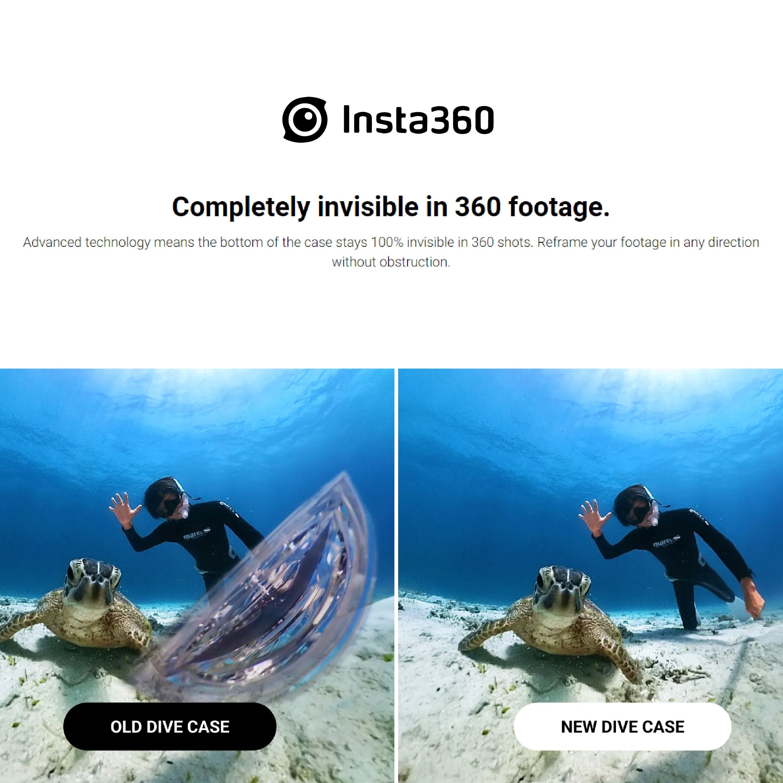 underwater selfie using the Insta360 X3 Invisible Dive Case