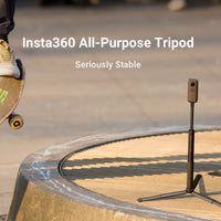 Insta360 Action Camera with the All-purpose Tripod in a skate park