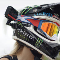 Motorcycle helmet with the Insta360 Helmet Mount