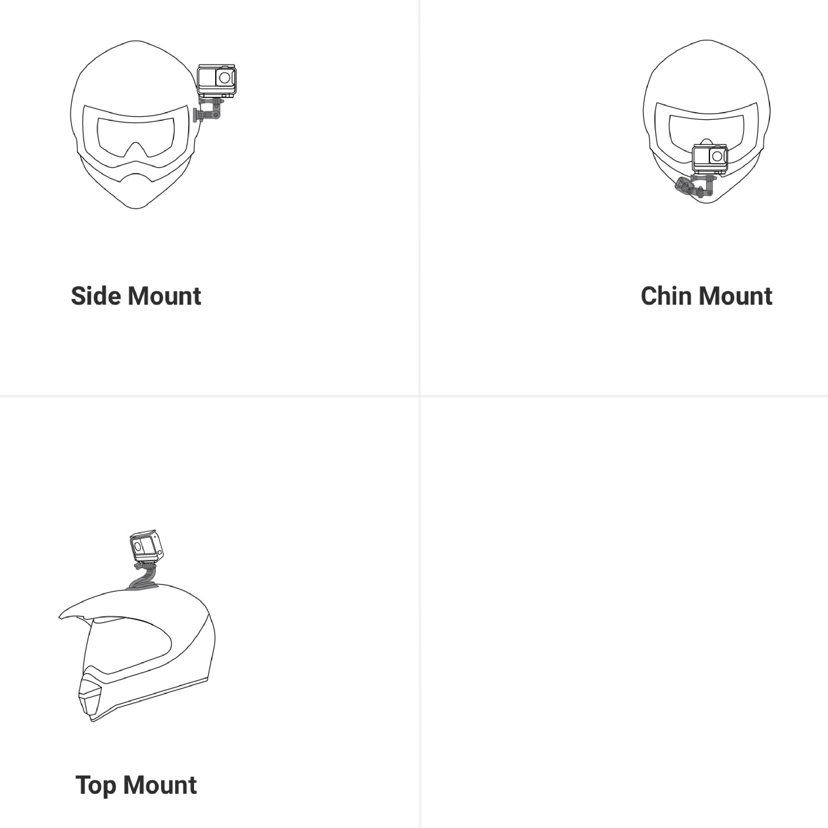 Sample of different areas you can mount the Insta360 Helmet Mount Bundle