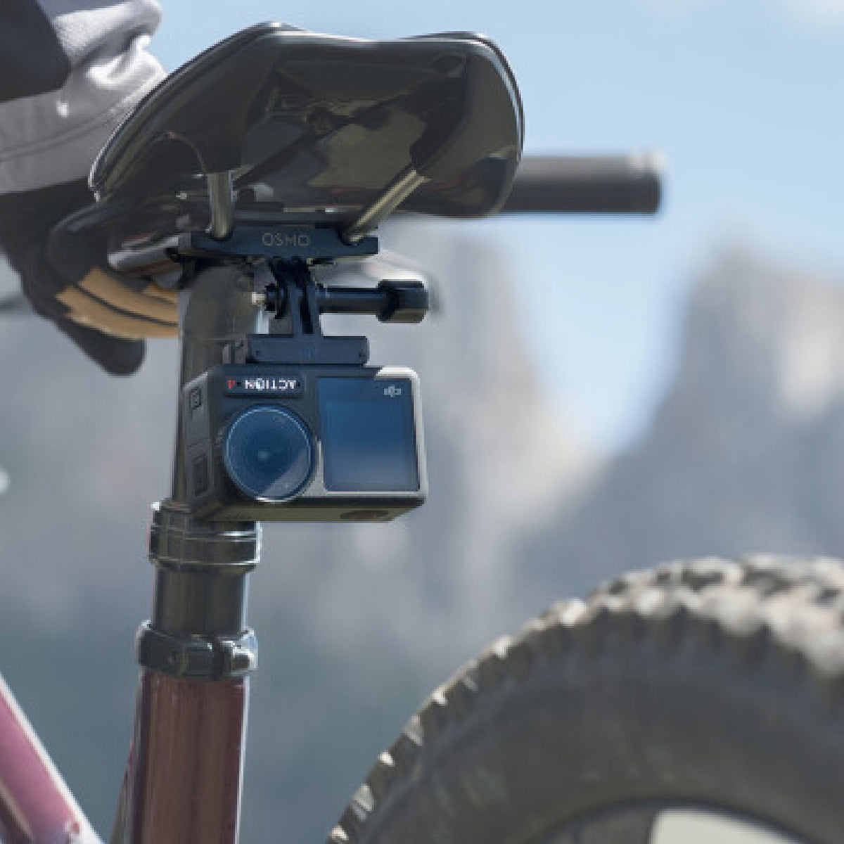 Gopro Rear Mount Bicycle Camera DJI Osmo Action Bike Seat Rail