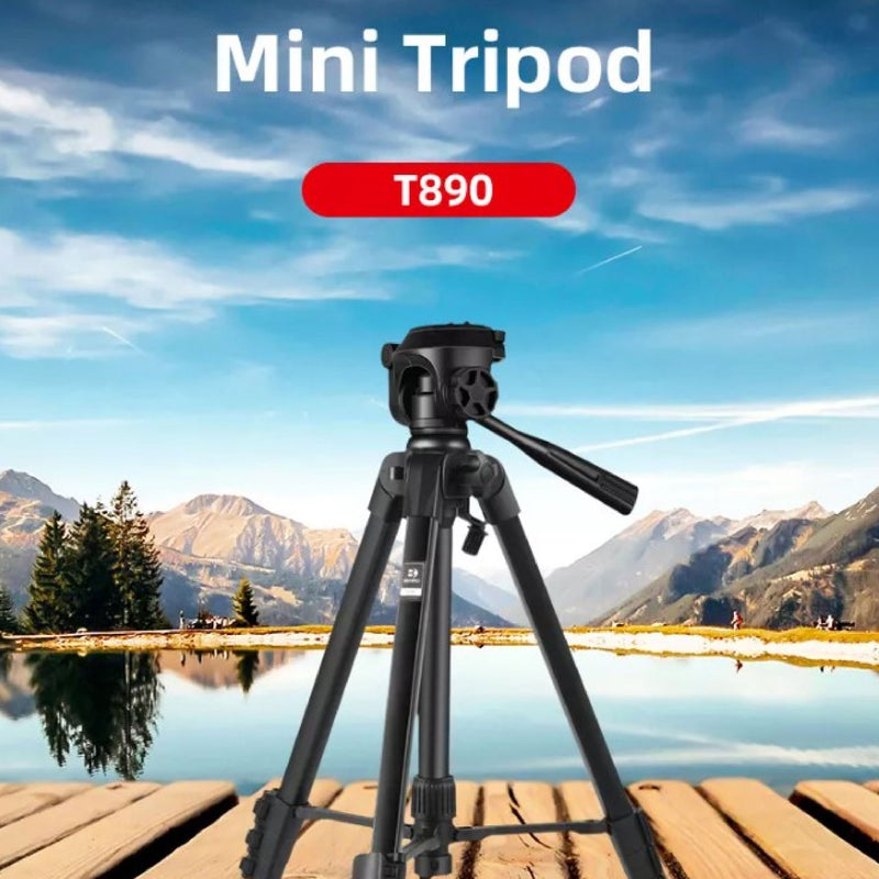 Benro T-890EX Aluminum Alloy Tripod with 3-Way Pan Tilt Head Lightweight up to 4kg Load Capacity