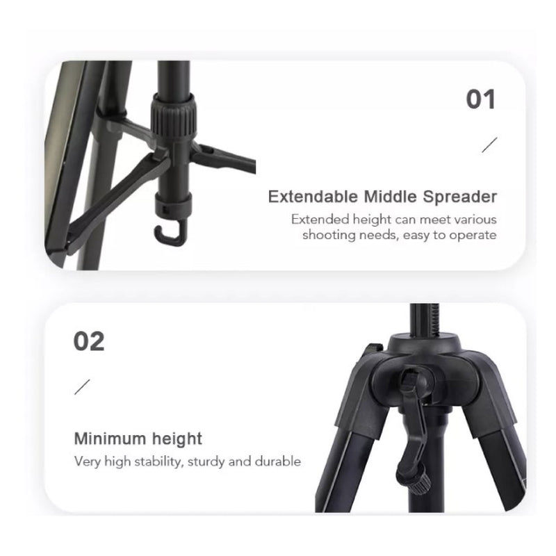 Benro T-890EX Aluminum Alloy Tripod with 3-Way Pan Tilt Head Lightweight up to 4kg Load Capacity