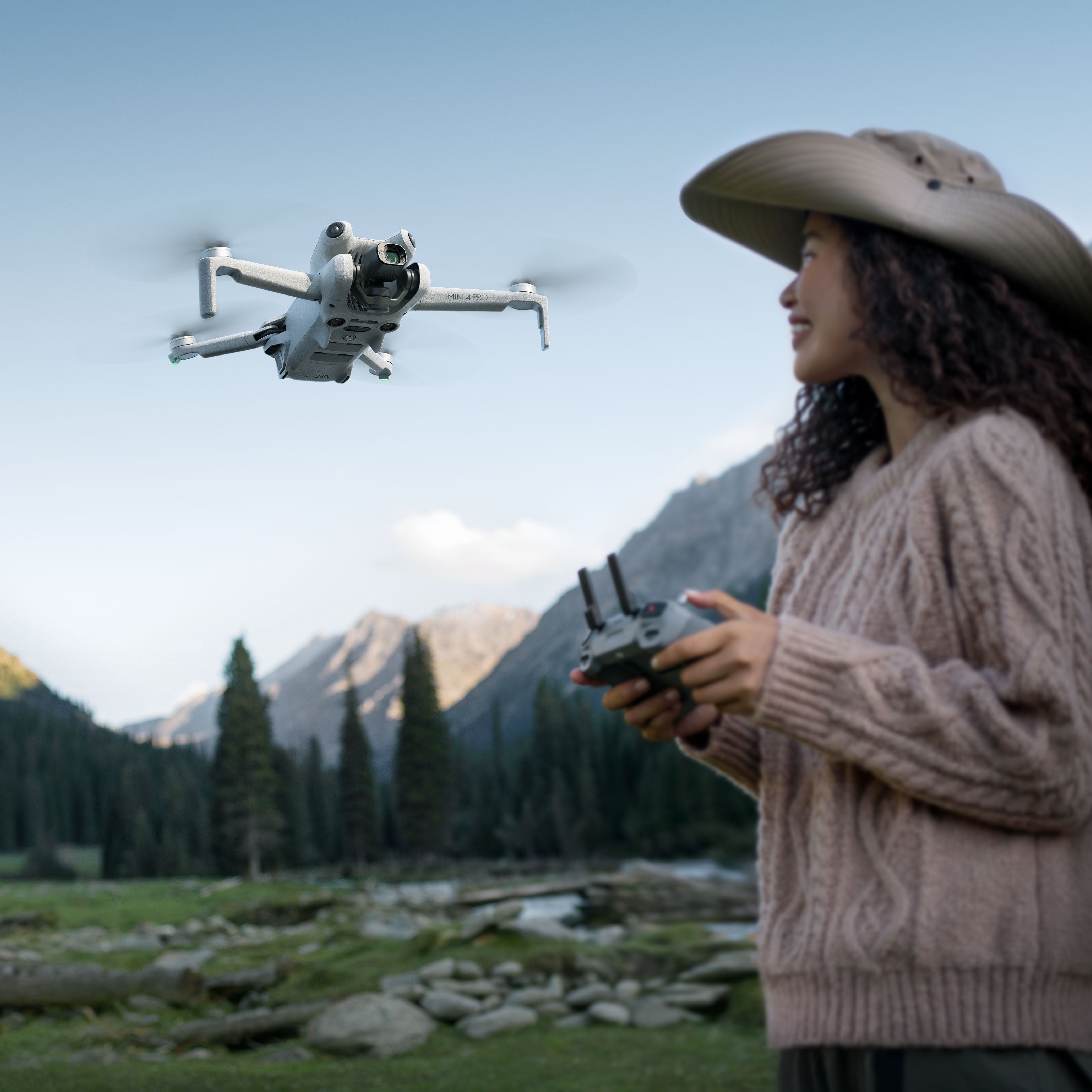 DJI Mini 4 Pro Flying in the Sky