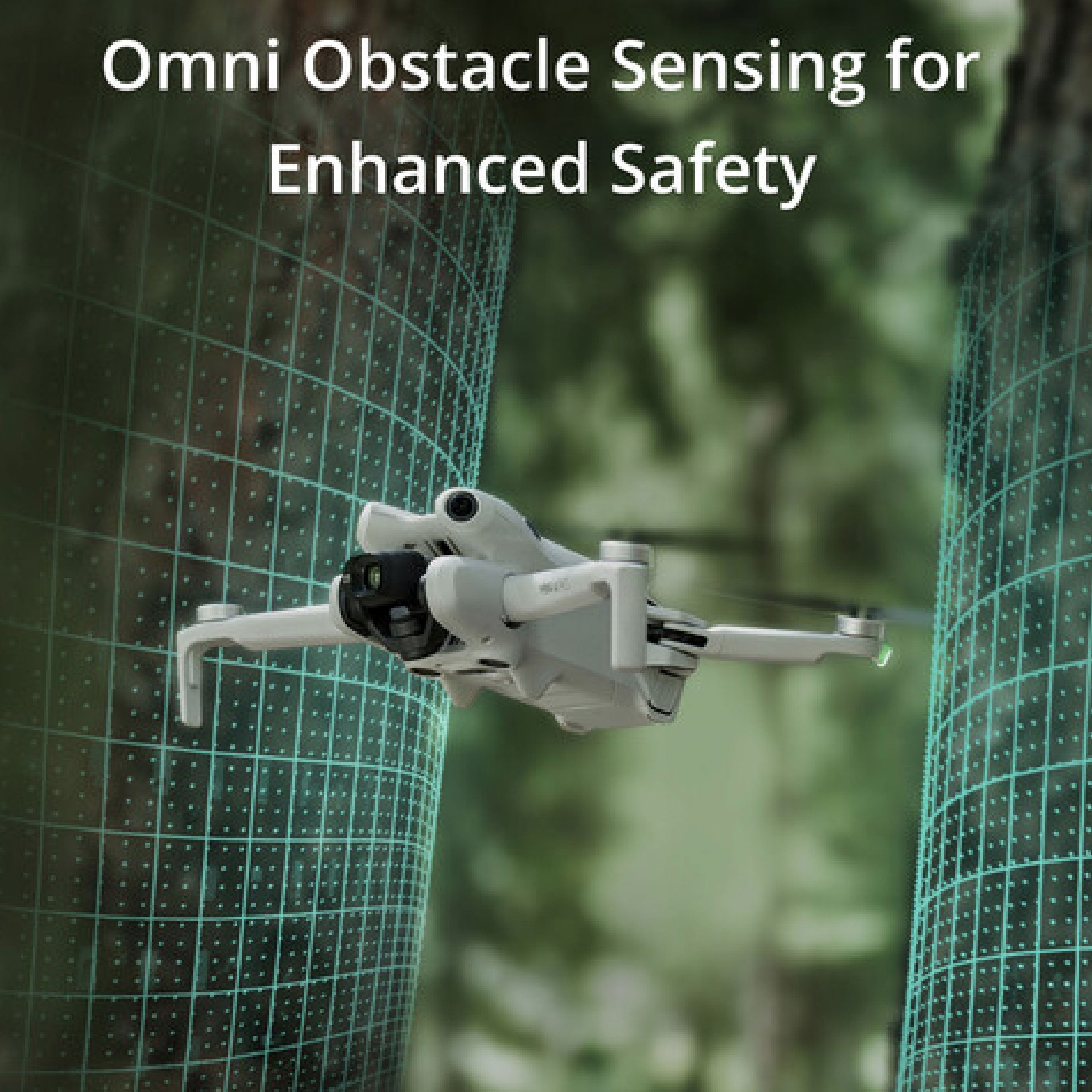 DJI Mini 4 Pro has an omni obstacle sensing for drone safety