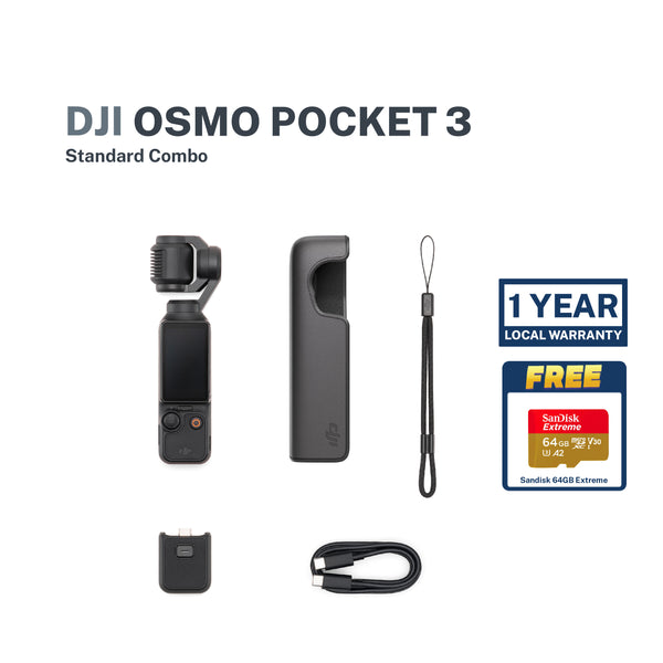 DJI Pocket 3 Standard with FREE 64GB SanDisk Extreme Micro SD Card
