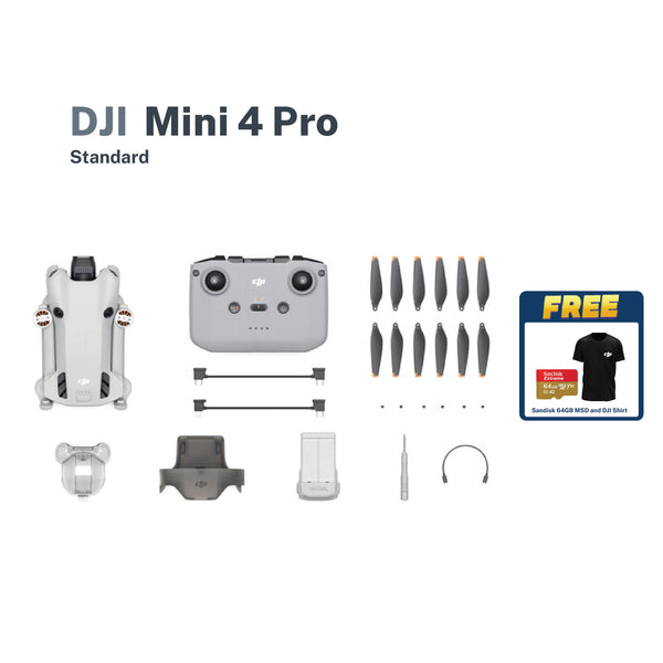 DJI Mini 4 Pro Fly More Combo (RC2) with Free Startrc Hard Case (Orang