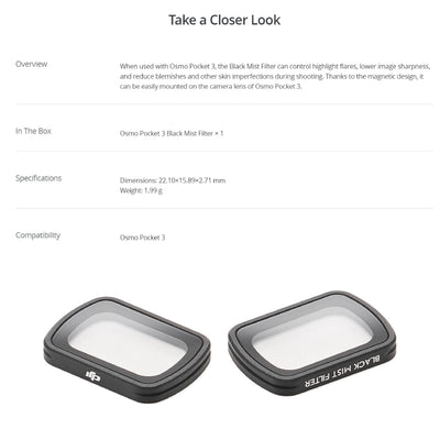 DJI Osmo Pocket 3 Black Mist Filter Feature