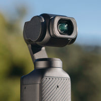 Close up of wide-angle lens accessory on DJI Osmo Pocket 3