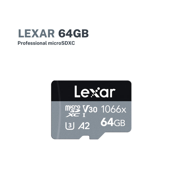 Lexar 64GB microSDXC UHS-I Professional Silver U3 V30 Card