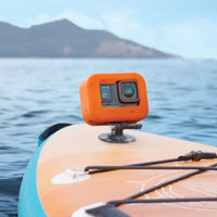 Insta360 Ace on surf board with float guard