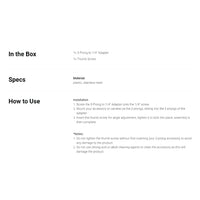 Insta360 Ace Pro 3-prong to 1/4" Adapter