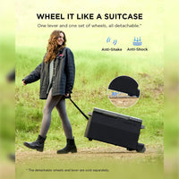 Woman walking outdoors with the EcoFlow GLACIER EB Portable Refrigerator