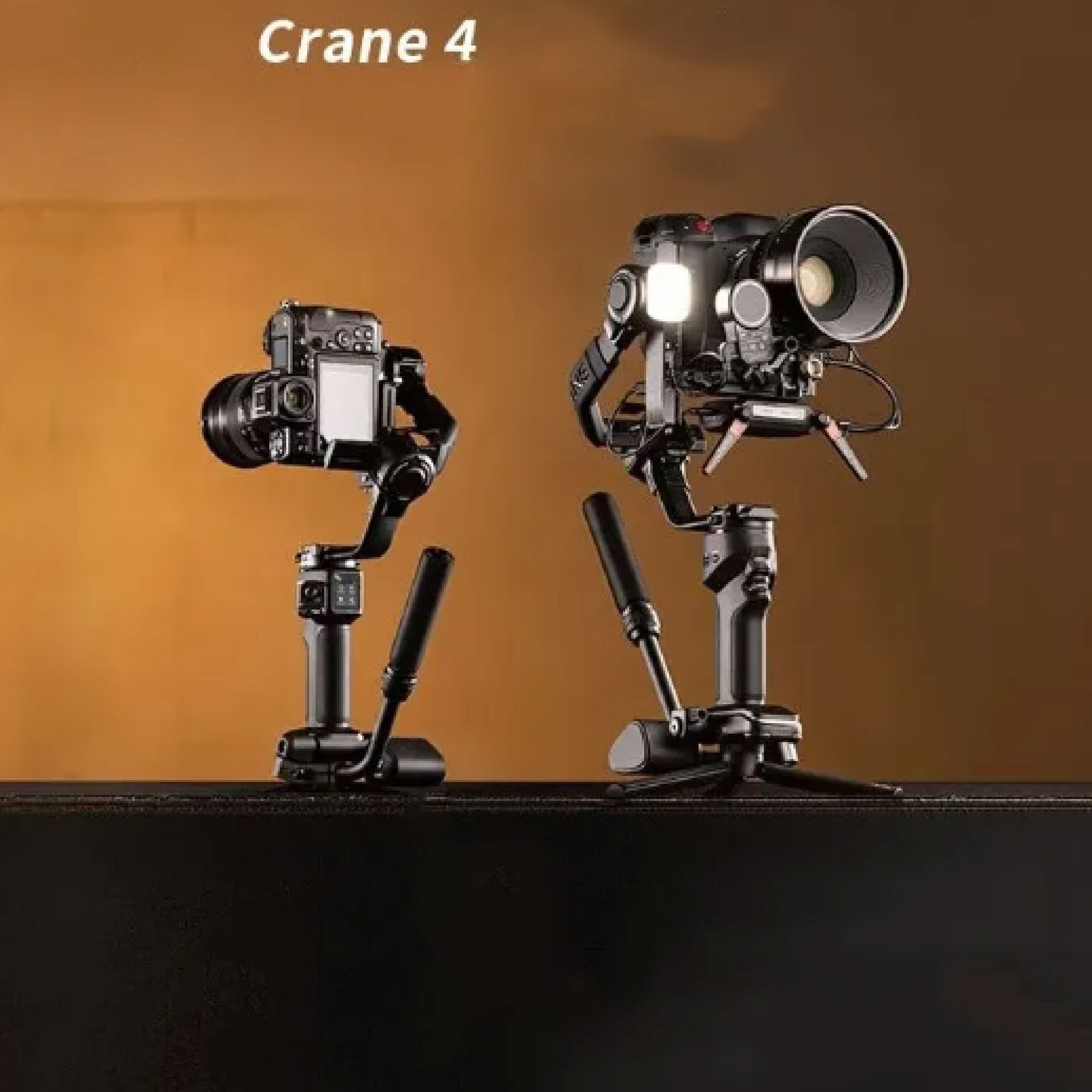 2 Zhiyun Crane 4 3-Axis Handheld Gimbal Stabilizer side by side