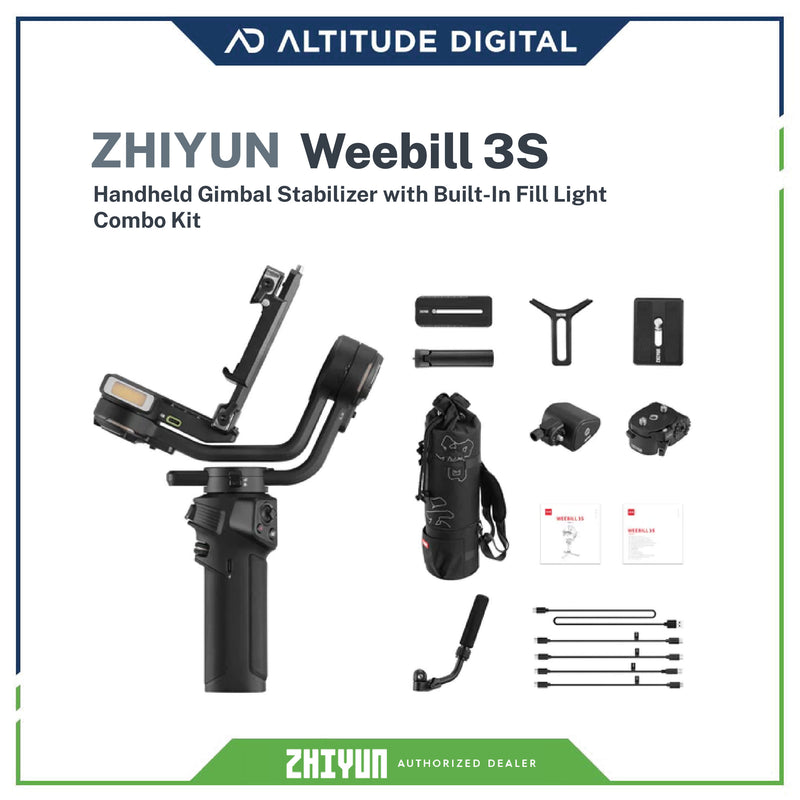 Zhiyun WEEBILL-3 S Handheld Gimbal Stabilizer Combo with Extendable Grip Set and Backpack