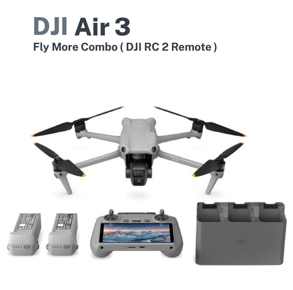 DJI Air 3 Fly More Combo with DJI RC 2 and Free 64GB Sandisk Extreme MicroSD and DJI Shirt