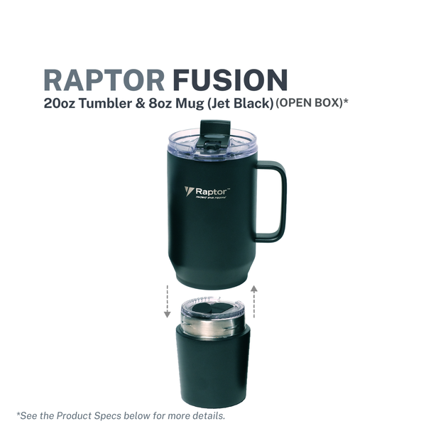 Raptor Drinkware Fusion Tumbler 28oz - Jet Black (Open Box)