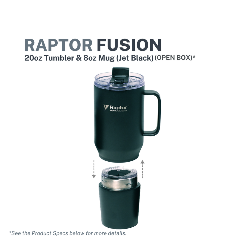 Raptor Drinkware Fusion Tumbler 28oz - Jet Black (Open Box)
