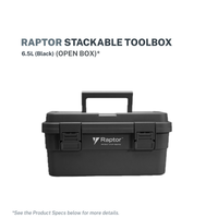 Raptor Case Utility 6.5L Black Stackable Tool box (Open Box)