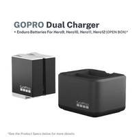 GoPro Dual Charger + Enduro Batteries For Hero9, Hero10, Hero11, Hero12 (Open Box)