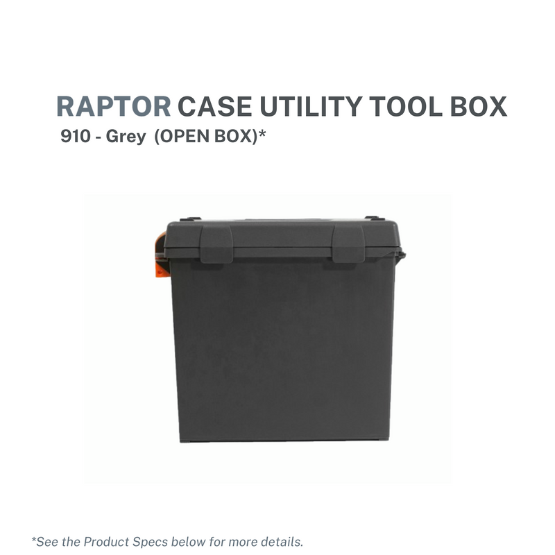 Raptor Case Utility Tool Box 910 - Grey (Open Box)