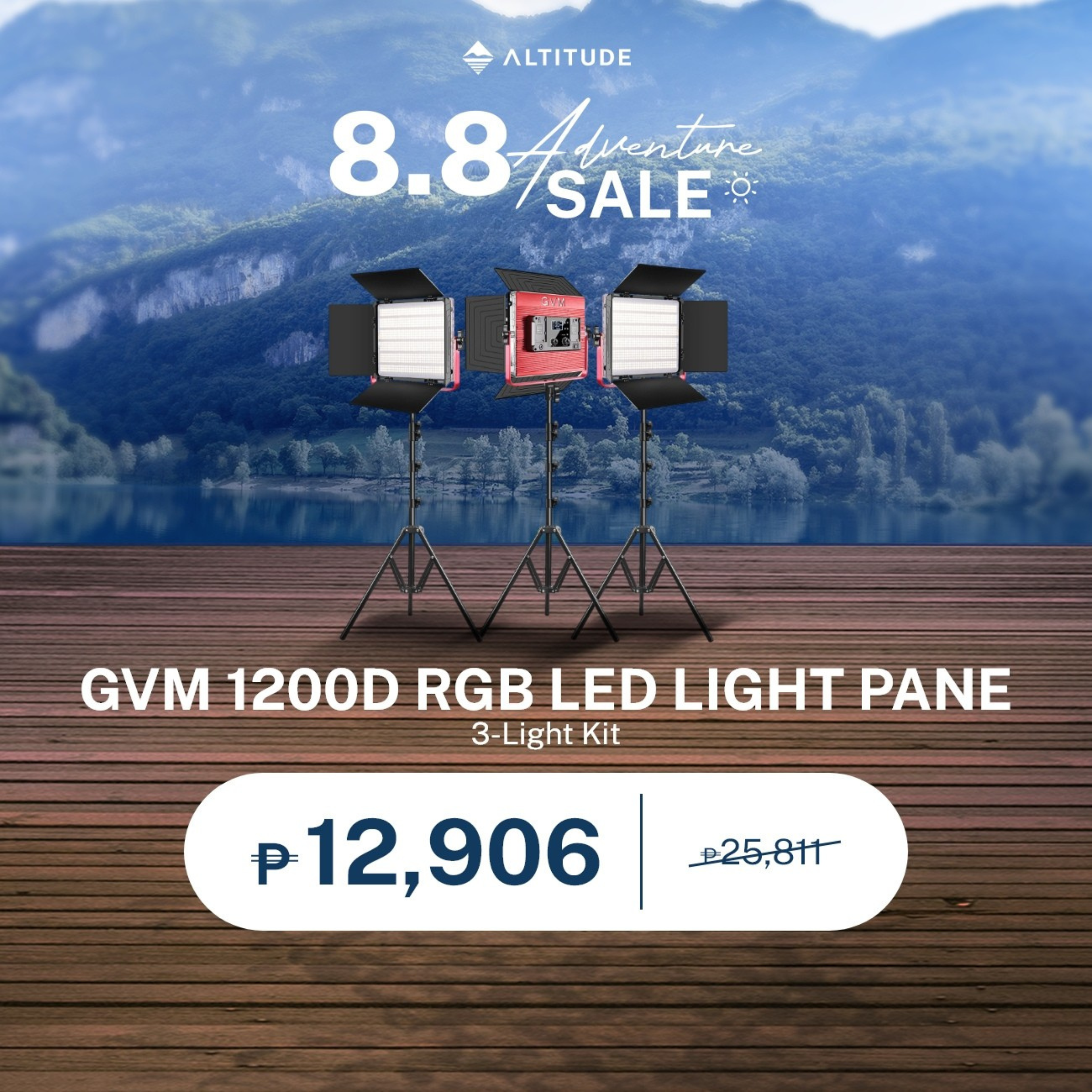 GVM 1200D RGB LED Light Panel (3-Light Kit)