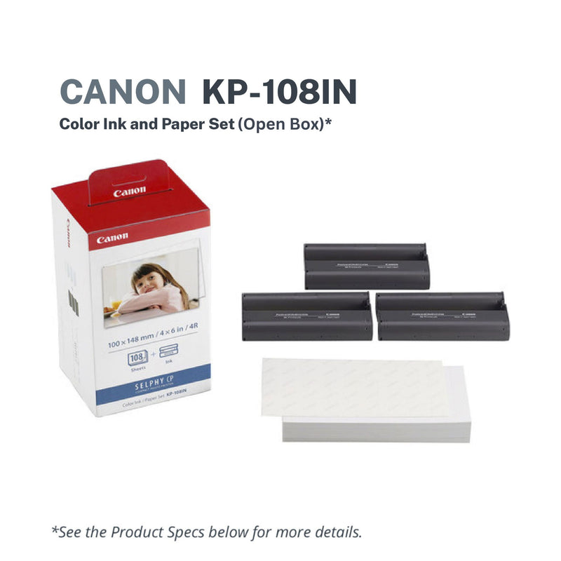 Canon Ink and Paper Set KP-108 (Open Box)