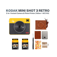 Kodak Mini Shot 3 Retro 2-in-1 Instant Camera & Photo Printer with accessories on a white background