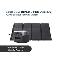 River 2 Pro 768 EU + 220WBF Solar Panel Bundle