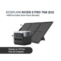 River 2 Pro 768 EU + 60W Solar Panel Bundle