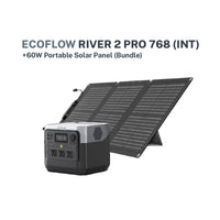 River 2 Pro 768 INT + 60W Solar Panel Bundle