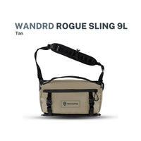 Rogue Tan sling bag with black straps