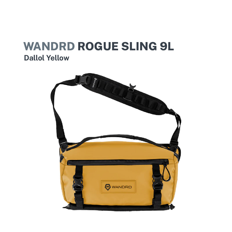 Rogue Dallow Yellow sling 9L Bag with black straps 