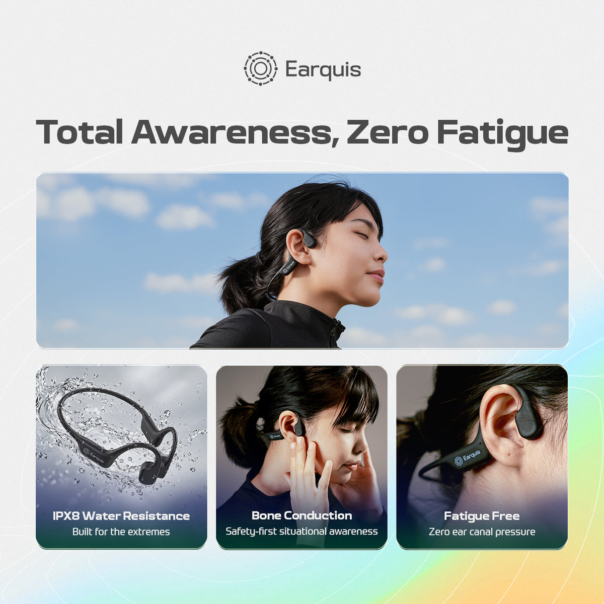 Earquis Pulse Bone Conduction Earphones (Jet Black)