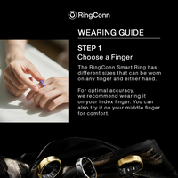 RingConn smart ring sizing kit wearing guide