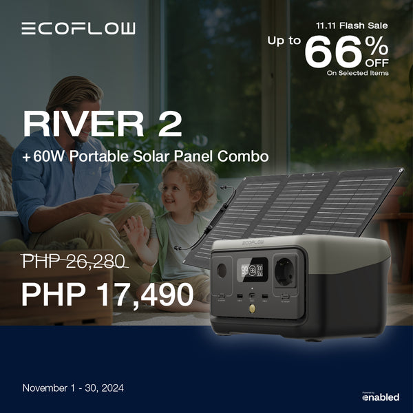 ECOFLOW River 2 Portable Power Station + 60W Solar Panel Bundle