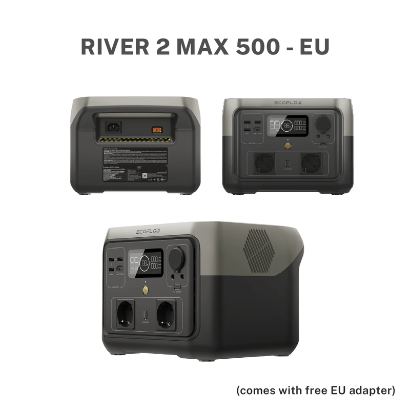 EcoFlow RIVER 2 Max 500 Portable Power Station (w/ Solar Panel Bundle Available)