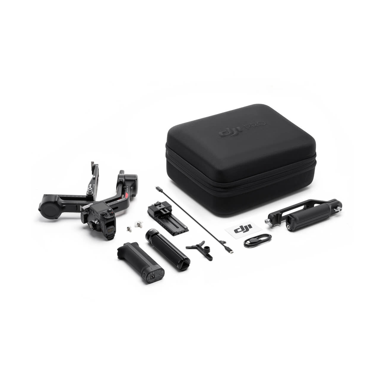 DJI RS 4 Pro Gimbal Stabilizer and the accessories