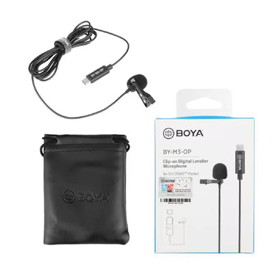 BOYA BY-M3-OP CLIP ON DIGITAL LAVALIER MICROPHONE FOR DJI OSMO   BY-M3-OP