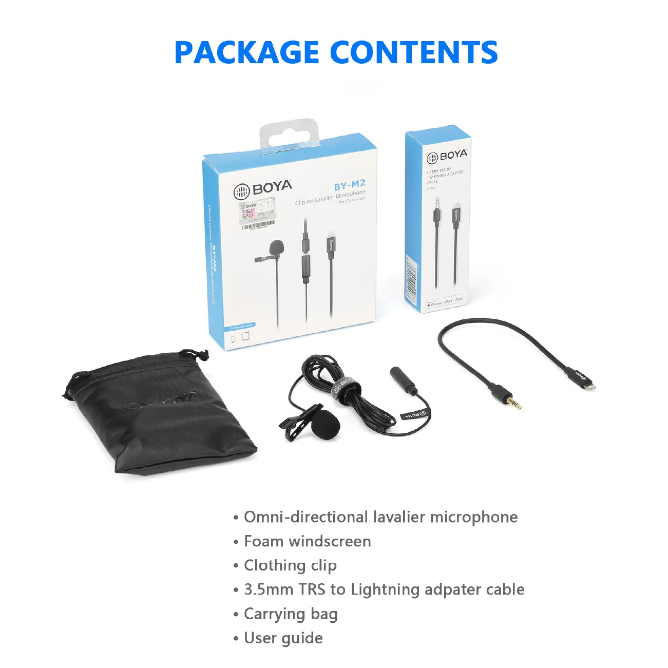 BOYA BY-M2 DIGITAL LAVALIER MICROPHONE FOR IOS DEVICES   BY-M2