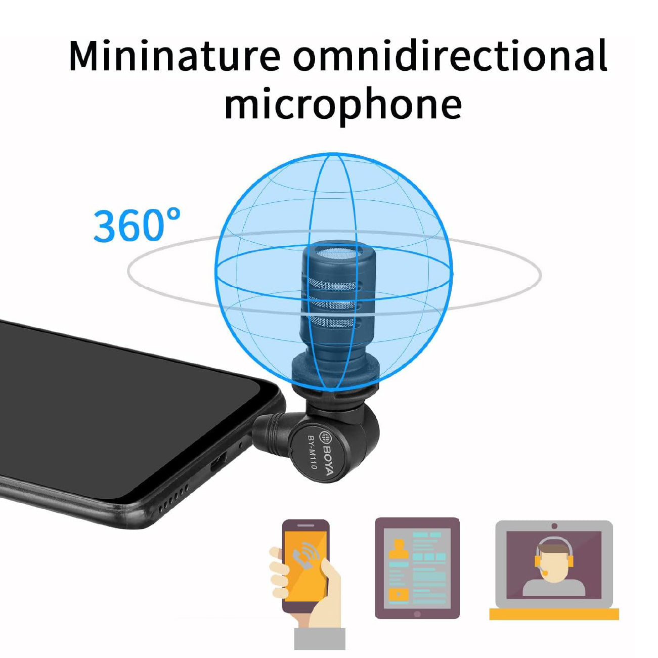 BOYA BY-M110 MINIATURE CONDENSER MICROPHONE