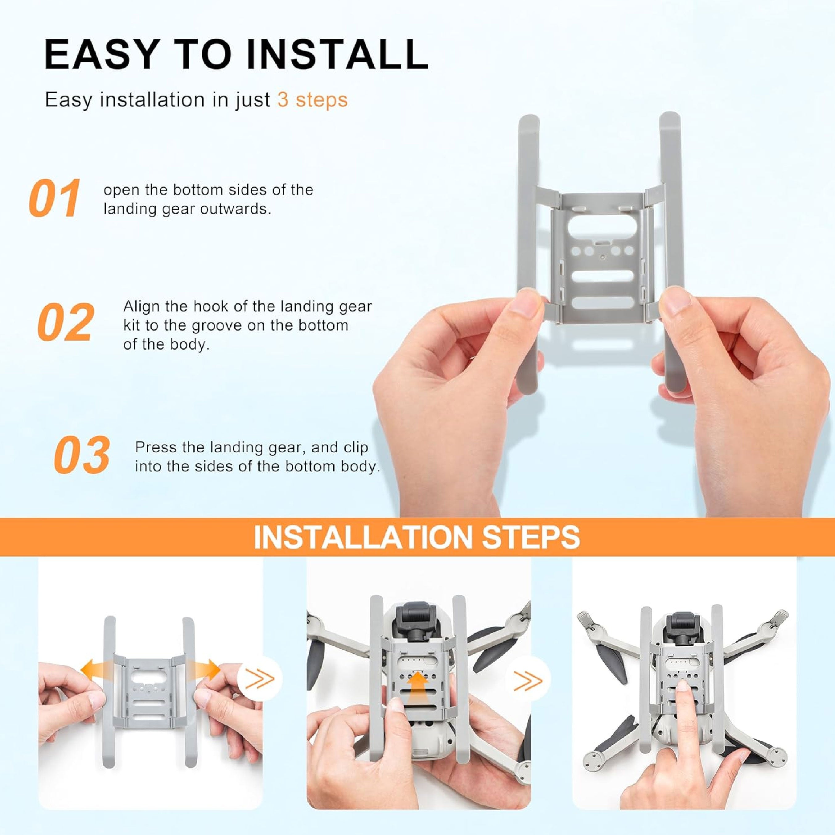 Installation instructions for the STARTRC foldable extended landing gear