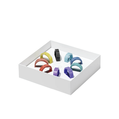 Ringconn smart ring sizing kit with various colored rings